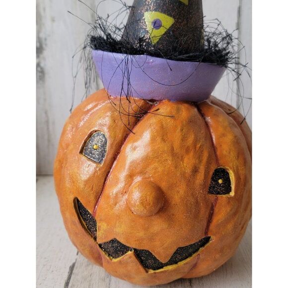 Vintage Halloween Jack O'Lantern dunce hat clown rustic home decor - Picture 1 of 10